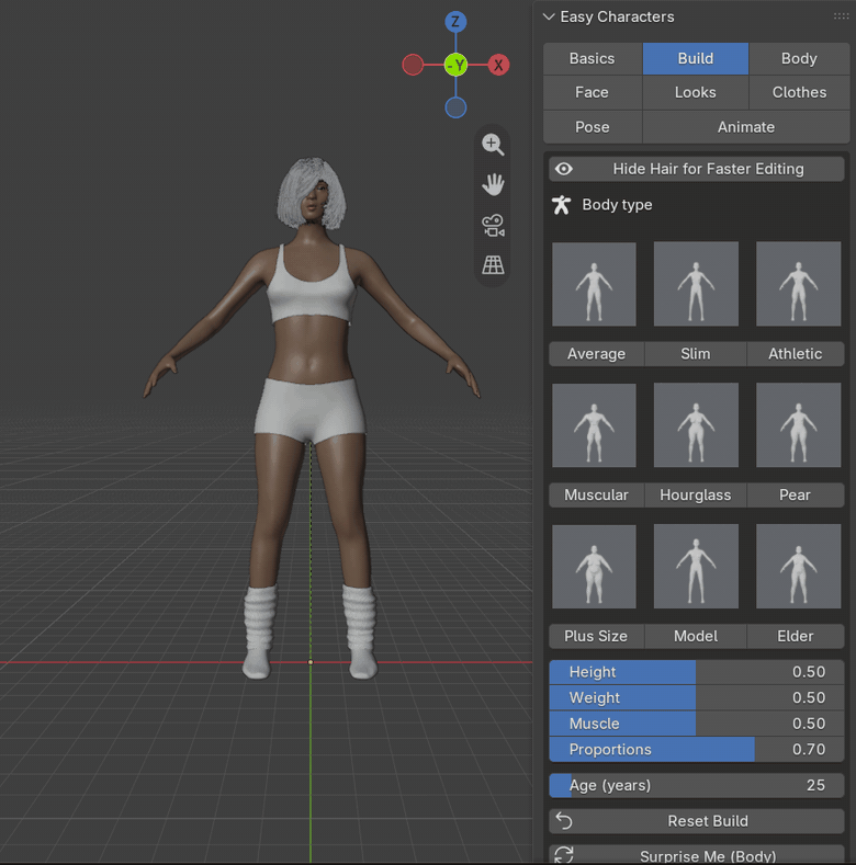 Easy Characters: body types