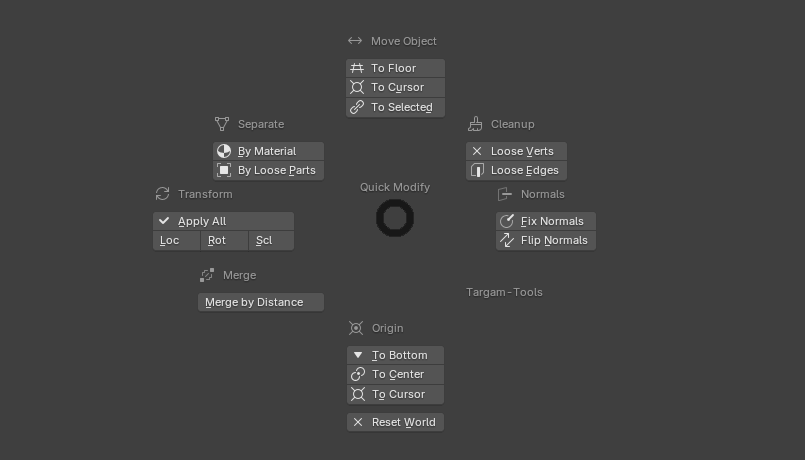 Quick Modify panel