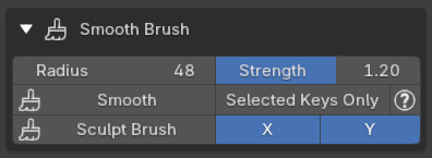 Smooth and Sculpt Brush interface in Super Graph Editor Tools