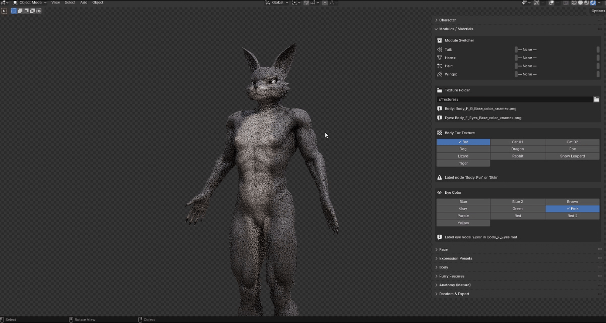 Fur patterns and eye variants