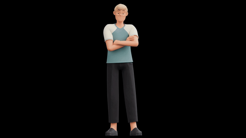 Male Humanz turnaround, original-speed GIF