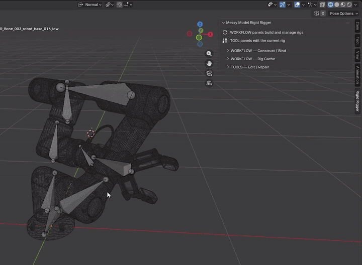 Transferring a mesh part to another bone with MMRR