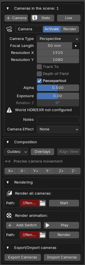 Control Manager Camera Camera Manager - Superhive (formerly Blender Market)