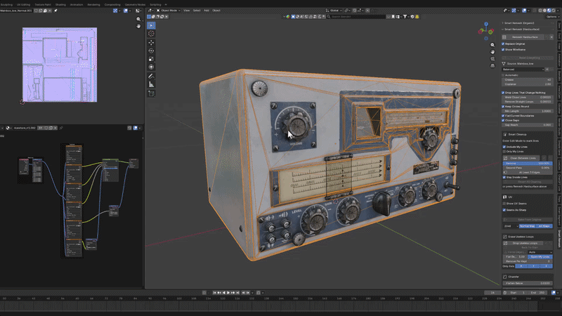 UVs and bakes survive the remesh