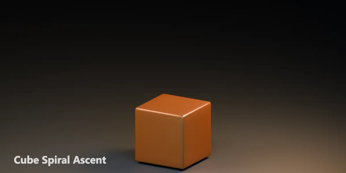 Cube dissolving into golden grains that swirl upward