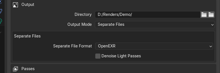 Separate Files format OpenEXR