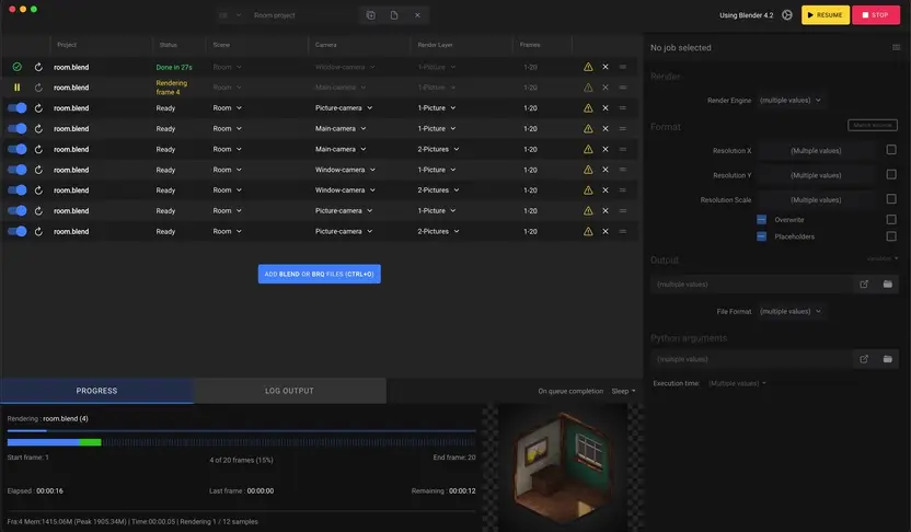 Interface designed to match Blender for artists