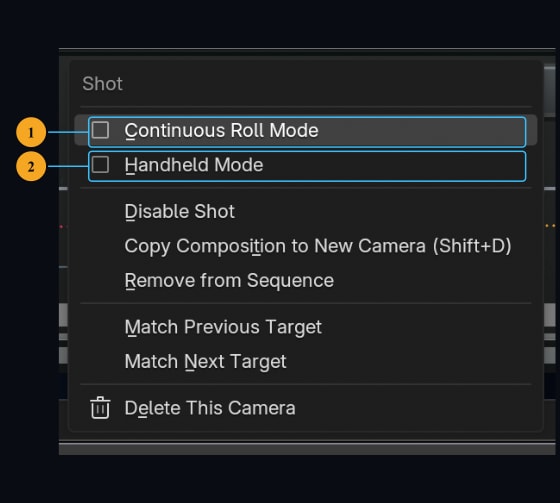09 — Put character into the camera — numbered controls