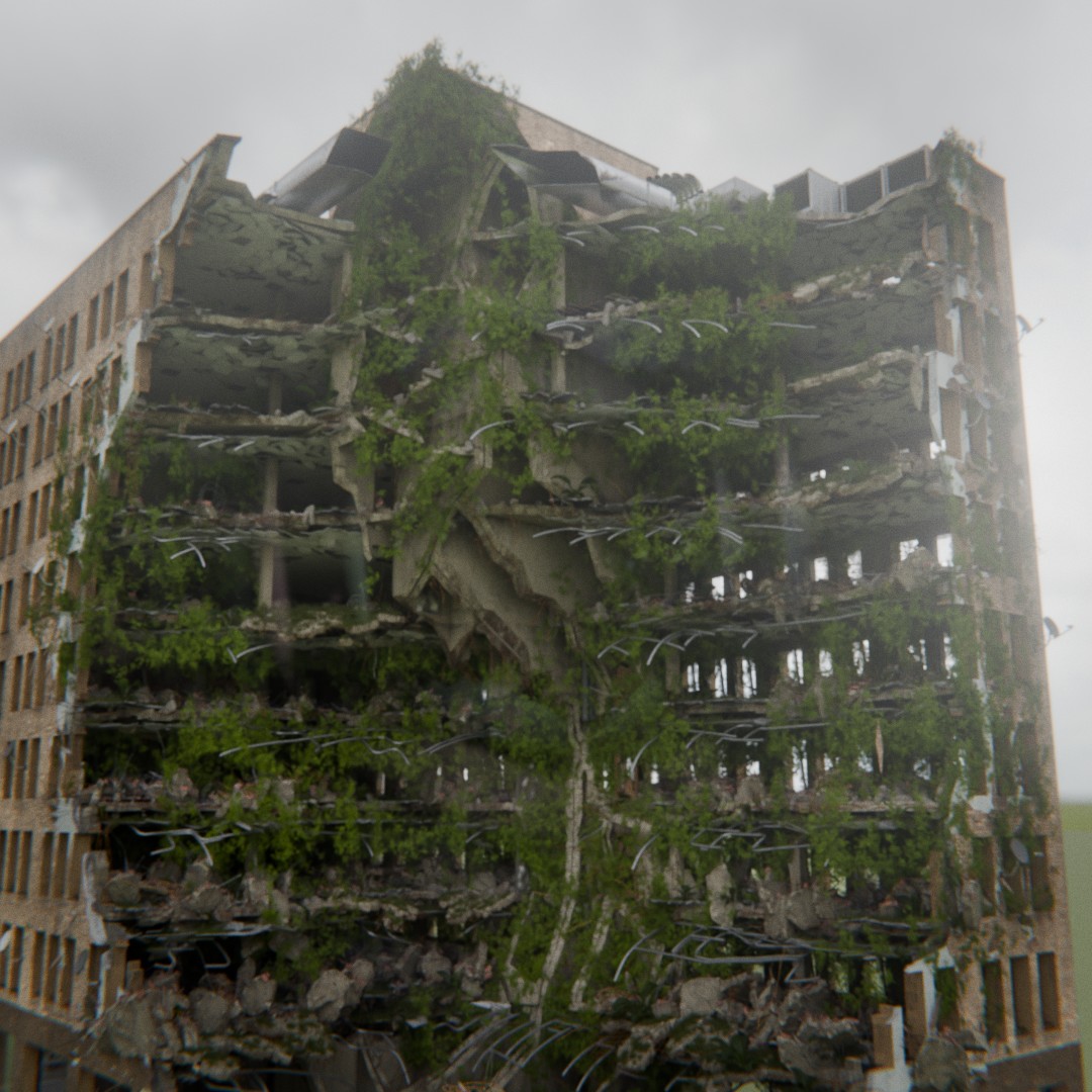 Facade & Interior Overgrowth - With Foliage