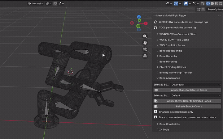 MMRR demonstration: Apply Theme Color to Selected Bones