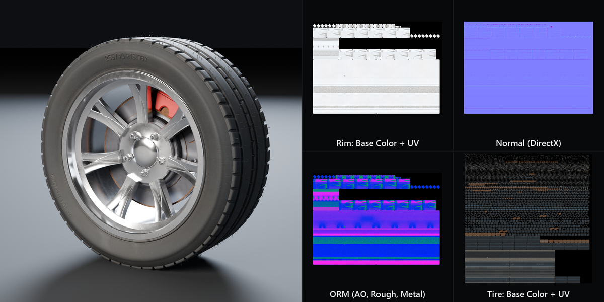 Game asset with baked textures