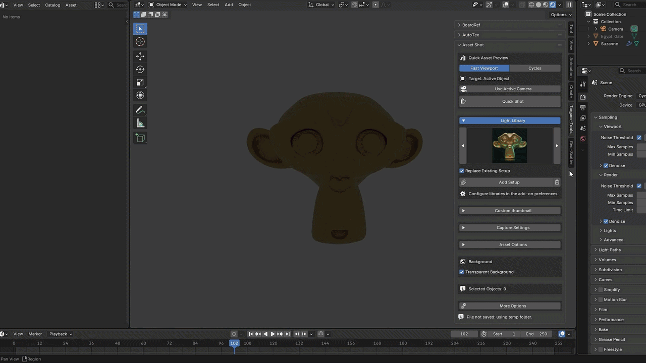 Asset Shot lighting result