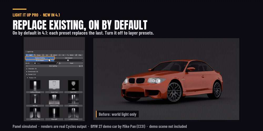 Replace Existing, on by default