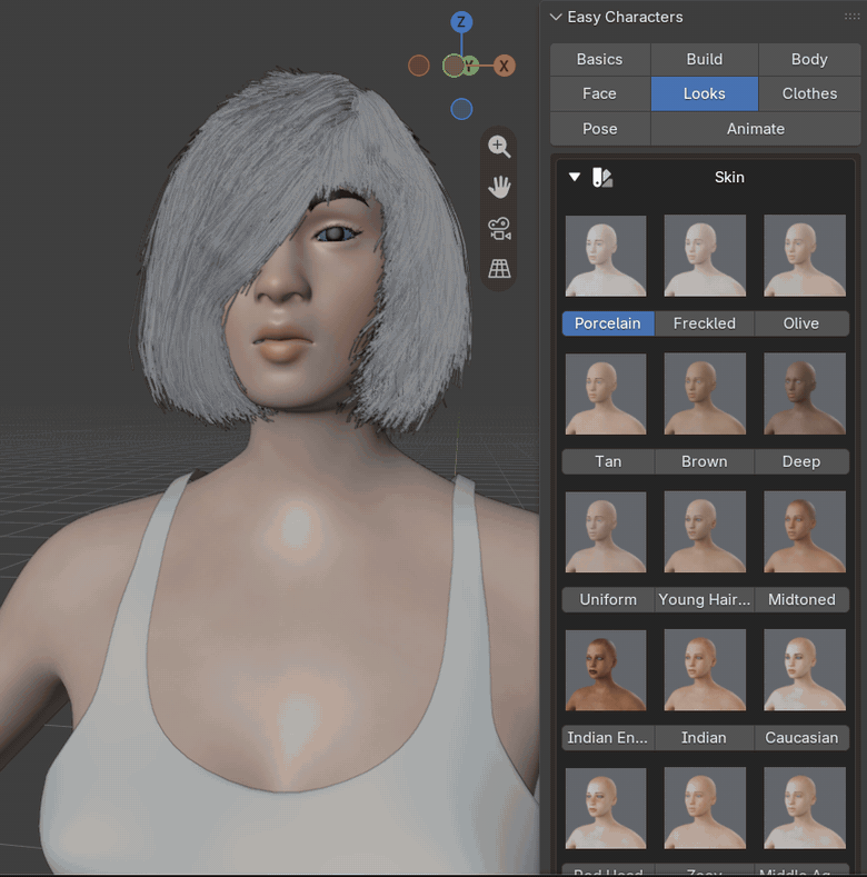 Easy Characters: skin, eyes, eyebrows, eyelashes