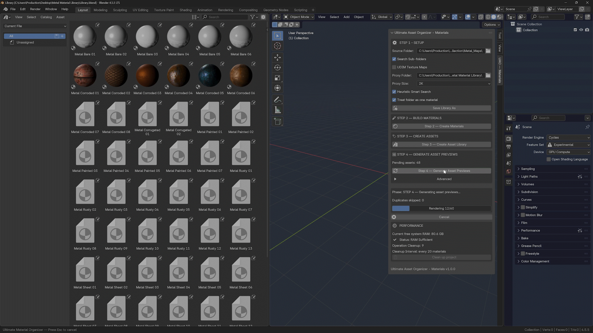 Materials V2 preview generation