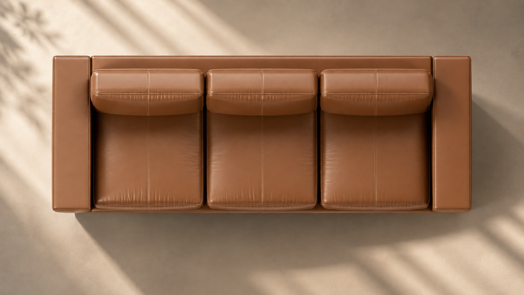 Leather sofa detail render