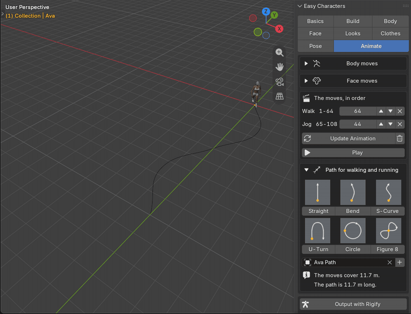 Easy Characters: ready paths in the panel