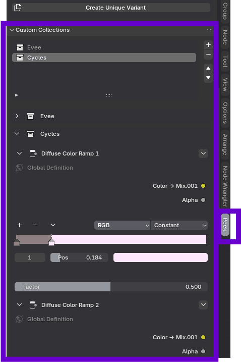Custom Collections Panel Location