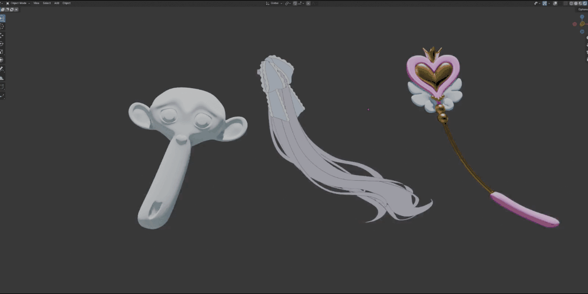 EasySway applied to hair, soft forms, and accessories