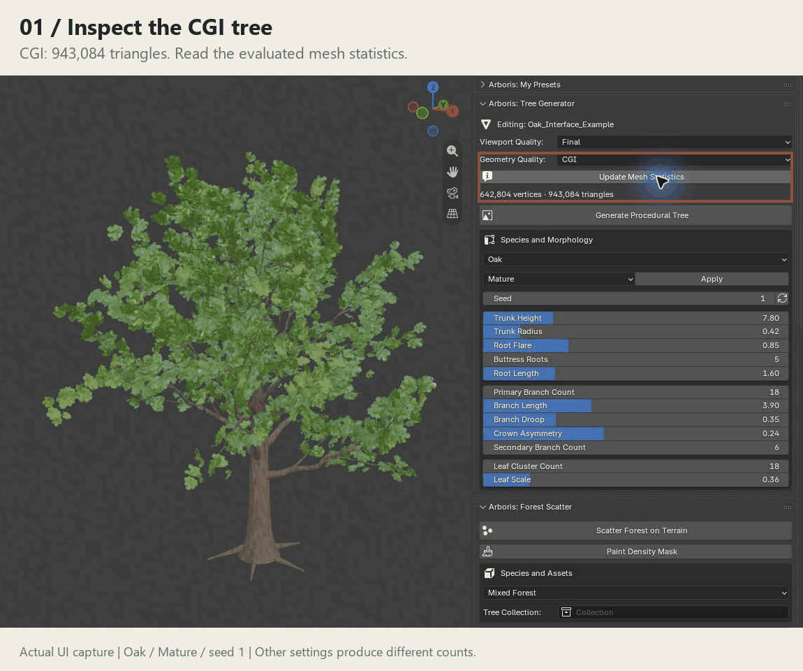 Arboris geometry quality interface: CGI to Light Export and back