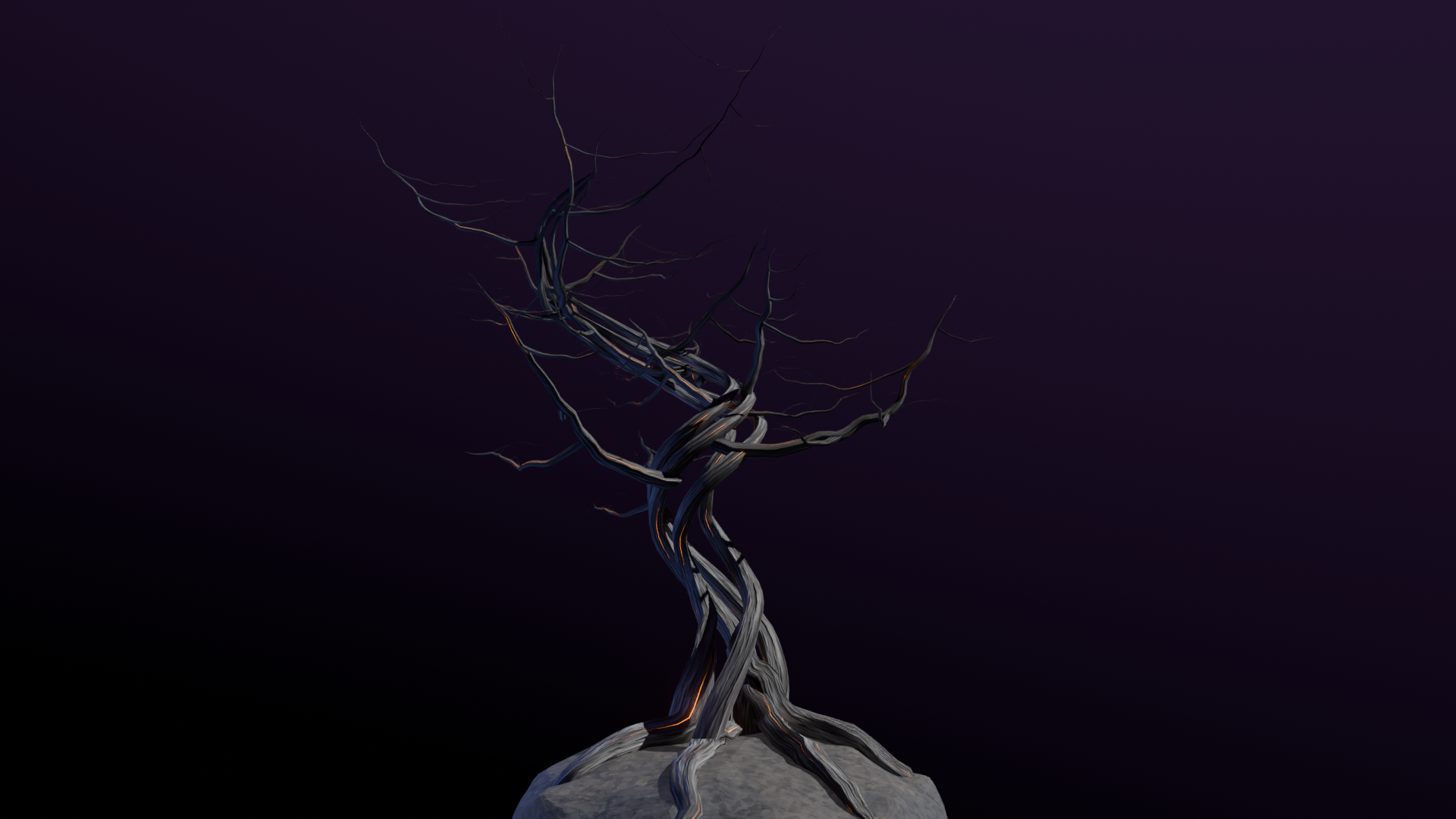The branching structure with foliage hidden.