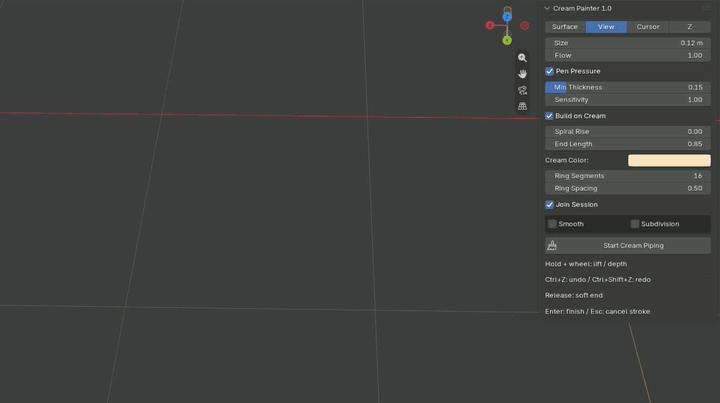 Cream Painter Join Session combining strokes into one mesh