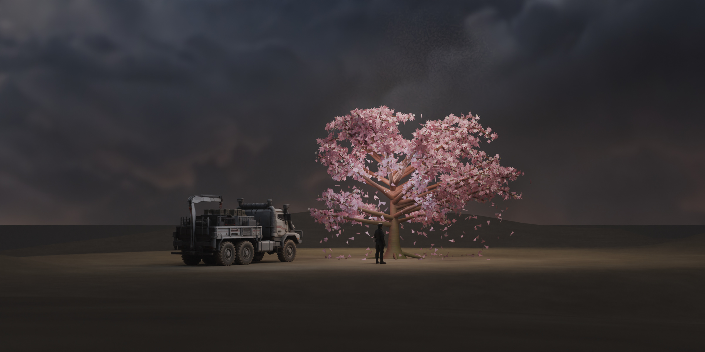 Cinematic Sakura scene using a LumaForge HDRI environment