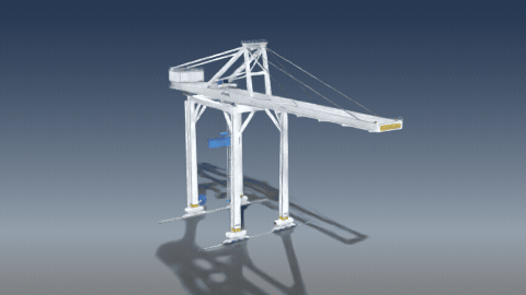 Port cranes at work
