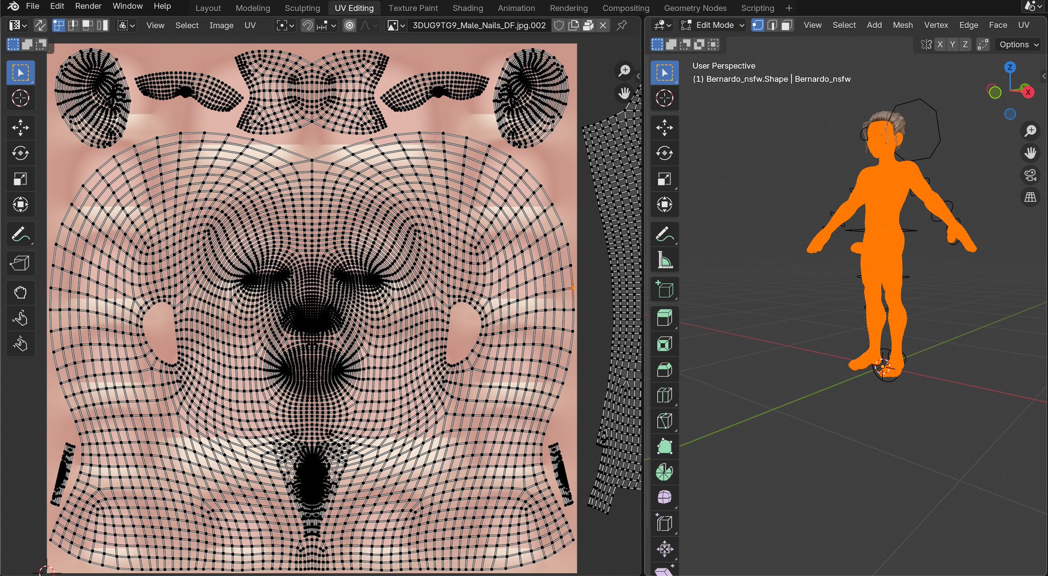 Bernardo UV maps textures normal maps and Blender materials