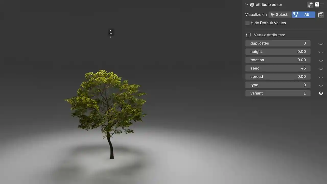 Attribute editor left widget