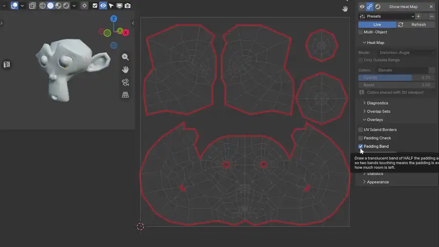 UV island padding borders