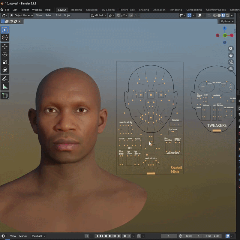 Real-time facial rig