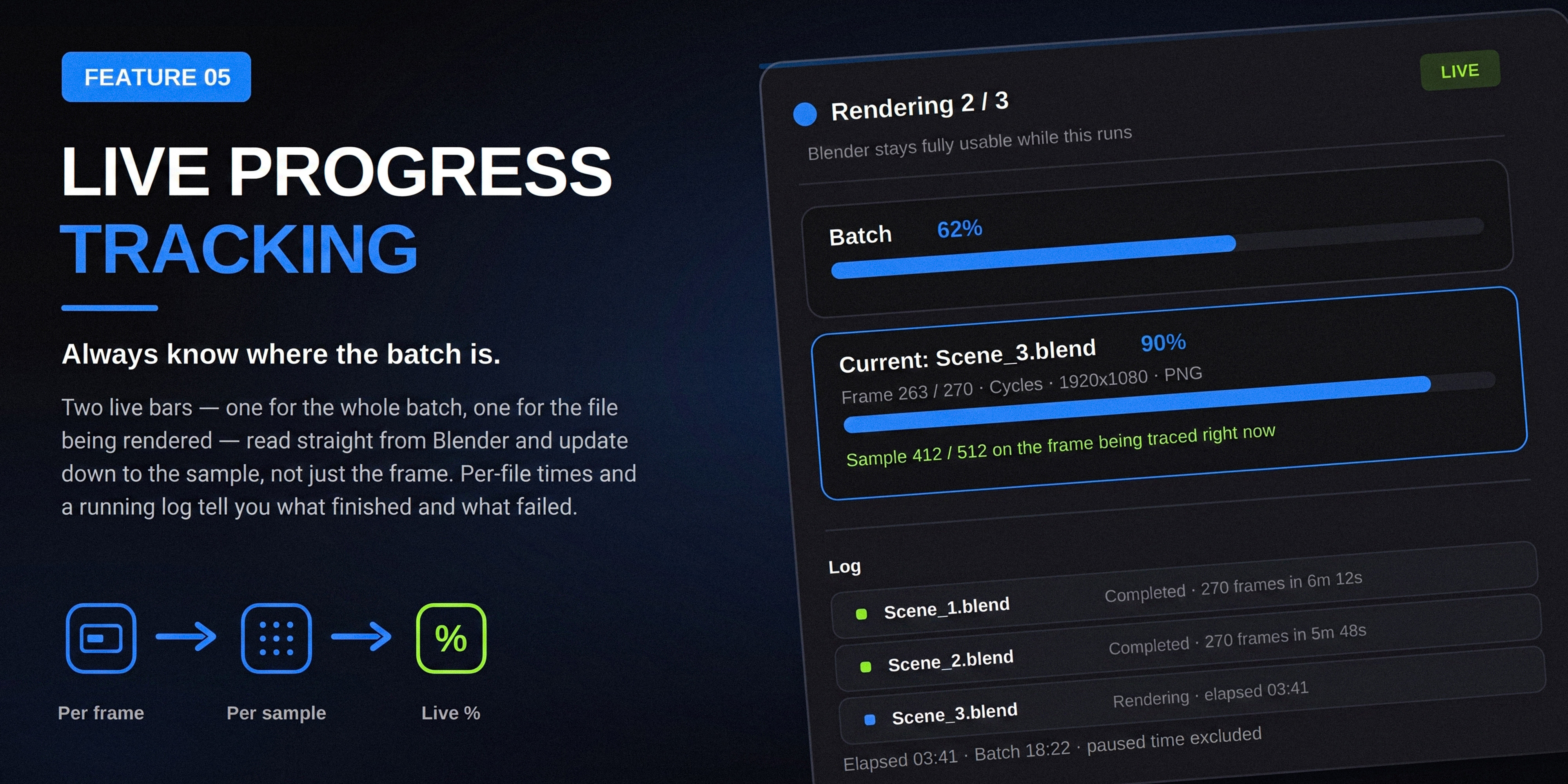 Live progress tracking — always know where the batch is