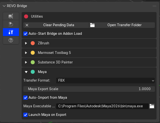 Maya settings