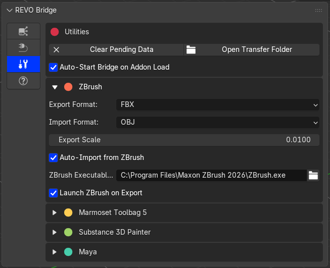 ZBrush settings