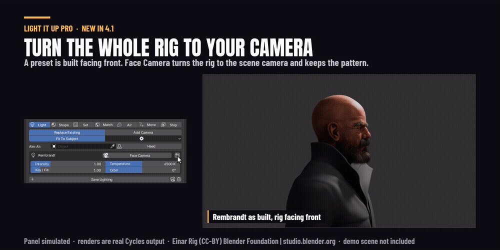 Face Camera in the panel
