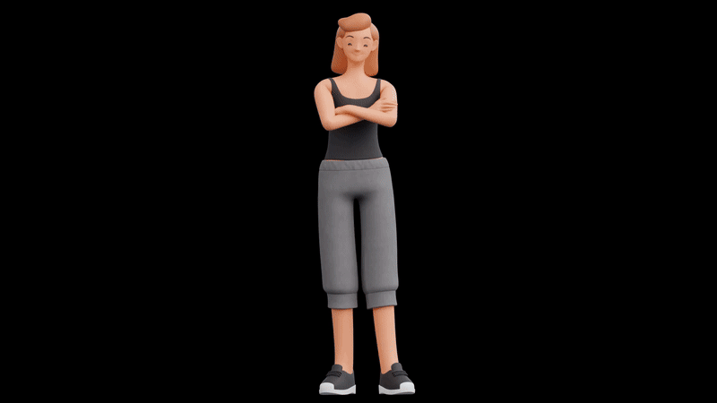 Female Humanz turnaround, original-speed GIF