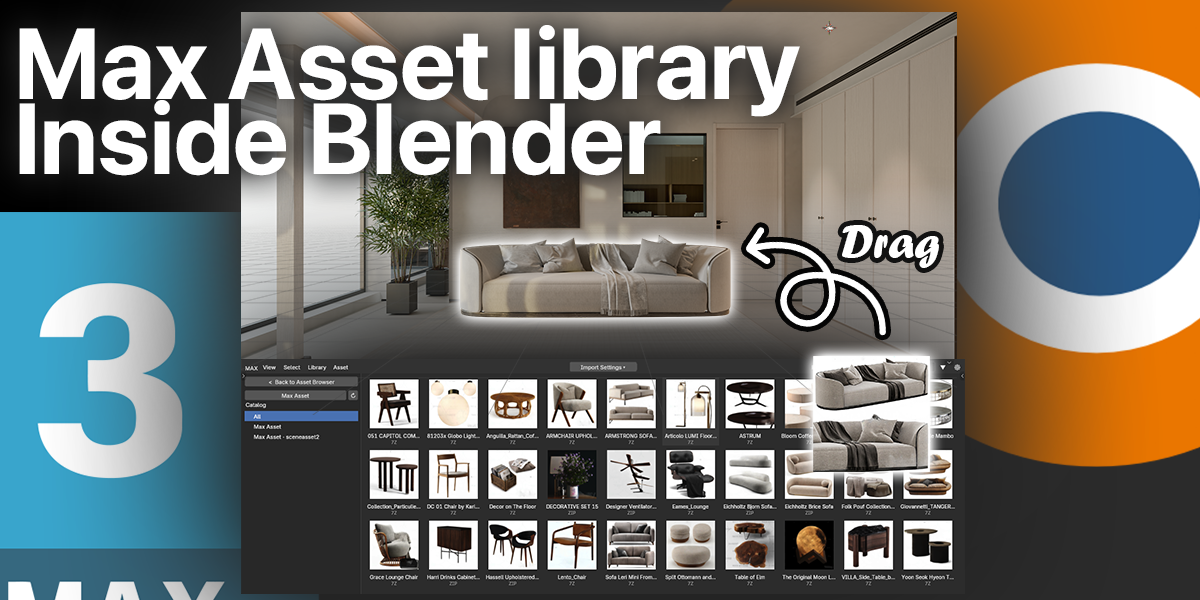 MAX Asset Library inside Blender
