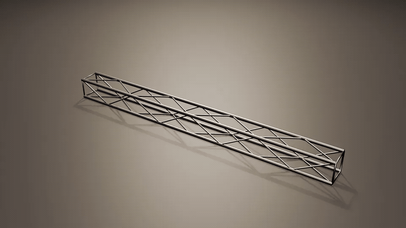 Truss, straight or along any curve