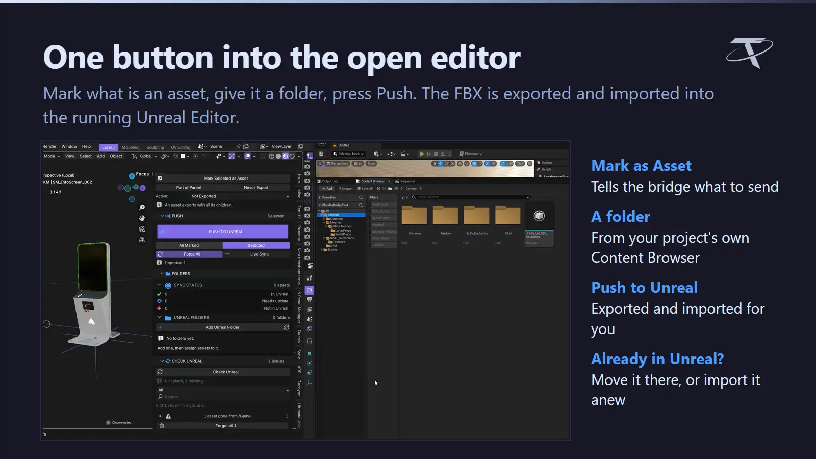 One button into the open editor