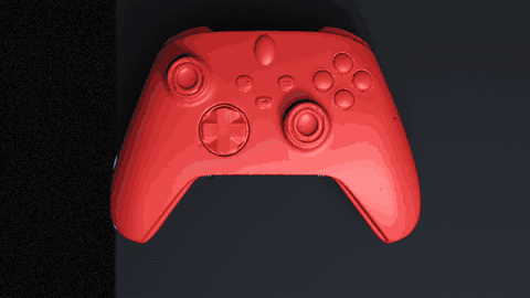 XScan scan line sweeping a game controller from normal render to X-ray