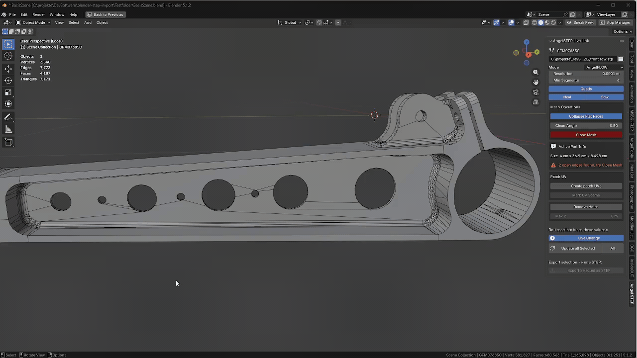 Removing holes by size