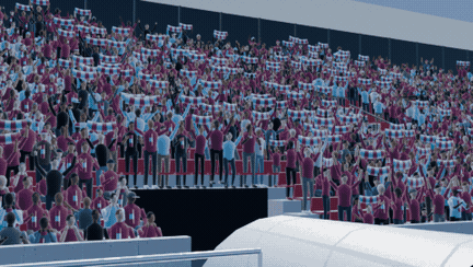 Thousands of fans in team colors