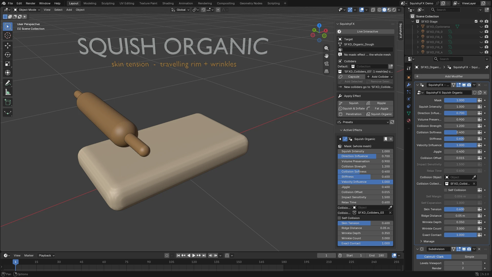 SquishyFX Squish Organic in the Blender viewport
