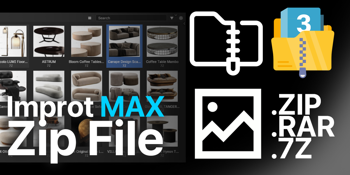 Import MAX archive files in Blender