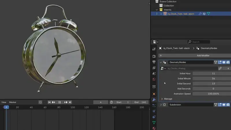 Animated clock demonstration