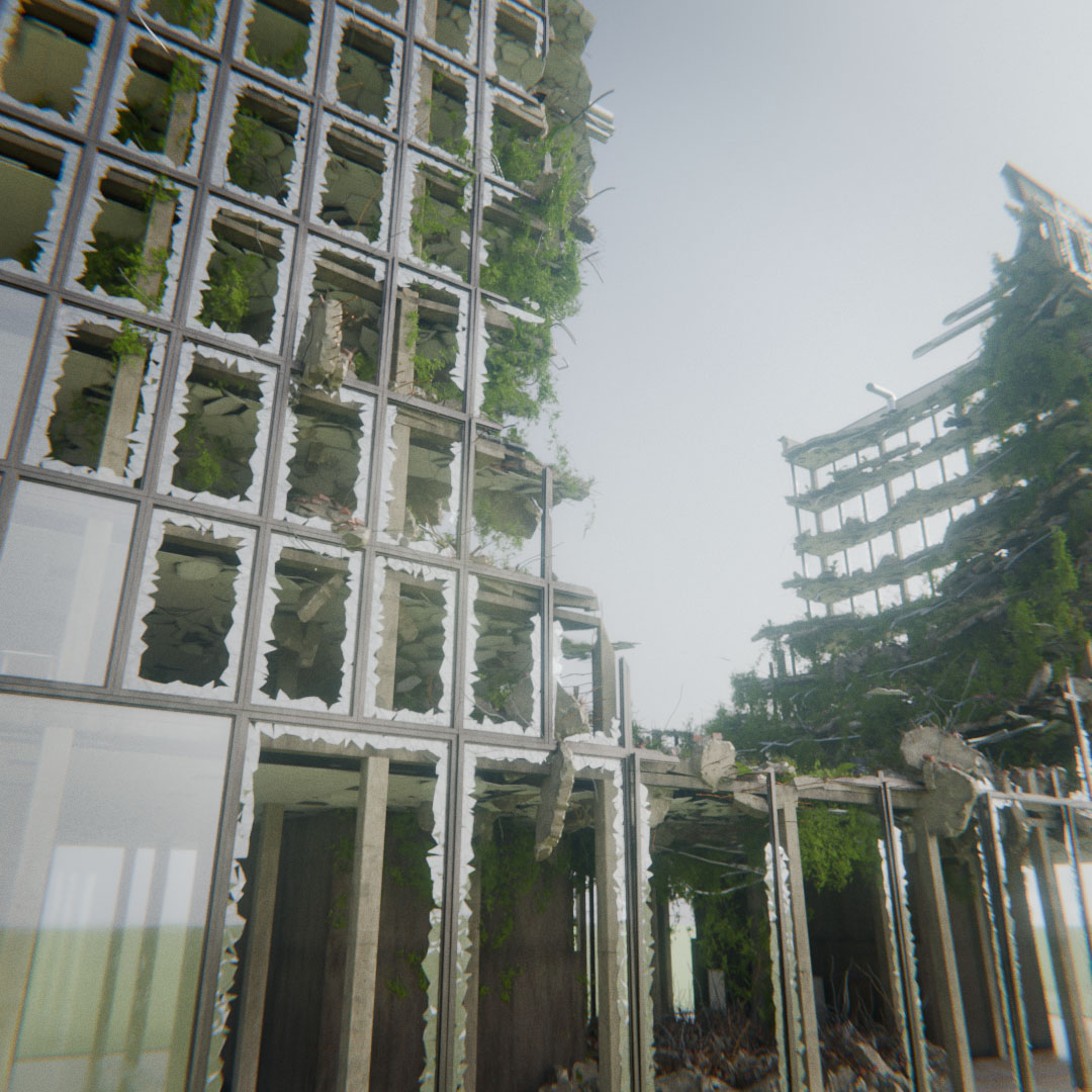 Glass Facade Vegetation - With Foliage