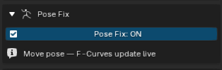 Pose Fix interface in Super Graph Editor Tools