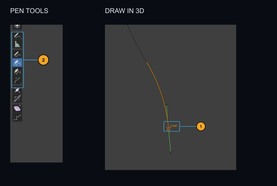 Sketching a route — scene controls