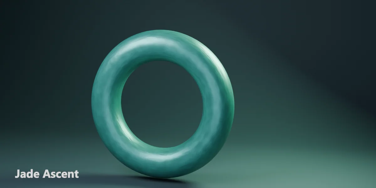 Jade Ascent — a jade-colored ring dissolving outward from a point